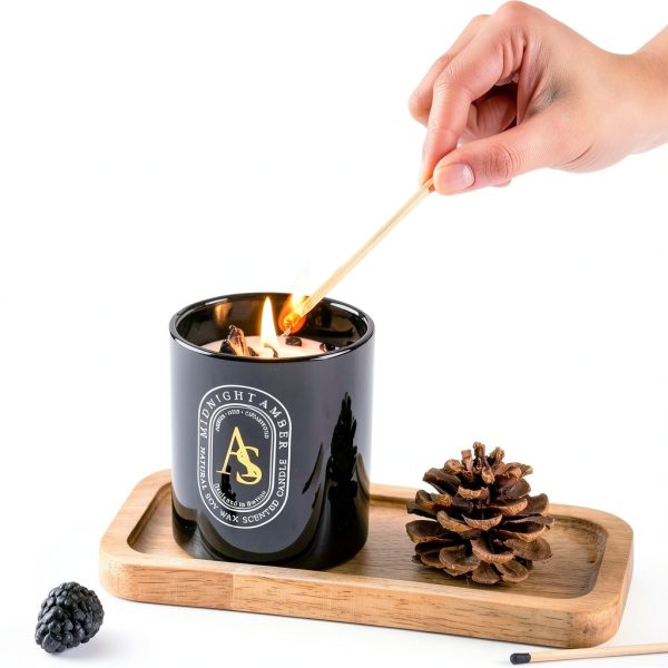 Ames Soeurs Amber Oud Obsidian Candle Men Aromatherapy-2