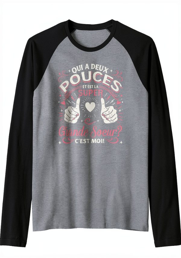 Cadeau Grande Soeur Graphic Tee Lightweight Mens Casual Wear-0
