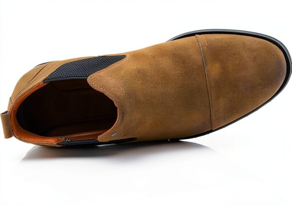 Sterling Men's Chelsea Boot Vegan Leather Cap Toe Burnished Finish-5