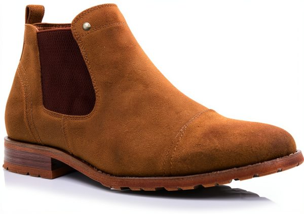 Sterling Men's Chelsea Boot Vegan Leather & Suede Cap Toe Ankle Boot-0