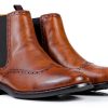 Alonzo Men’s Wingtip Chelsea Boot Leather Black 9 Size-6