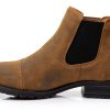 Sterling Men's Chelsea Boot Vegan Leather Cap Toe Burnished Finish-3