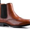 Alonzo Men’s Wingtip Chelsea Boot Leather Black 9 Size-0