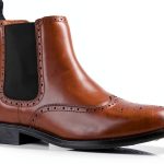 Alonzo Men’s Wingtip Chelsea Boot Leather Black 9 Size-0