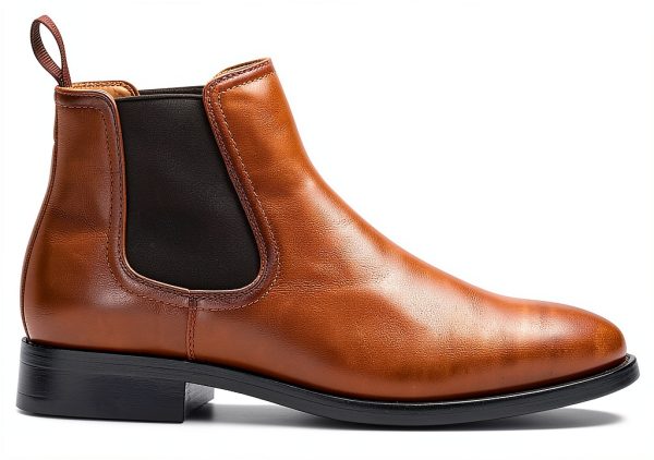 Stellan Vegan Leather Chelsea Boot Men Black Plain Toe Size 9-1