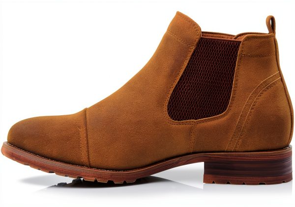 Sterling Men's Chelsea Boot Vegan Leather & Suede Cap Toe Ankle Boot-3
